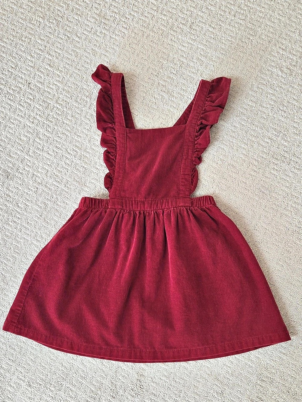 ZY Girl Burgundy Corduroy Ruffle Jumper, Size 7